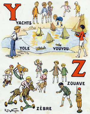 Letters Y and Z, in ABC des jouets, 1929 (engraving)