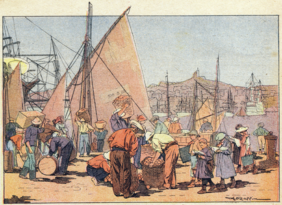 The port, in Imagier de l'enfance, c.1900 (engraving)