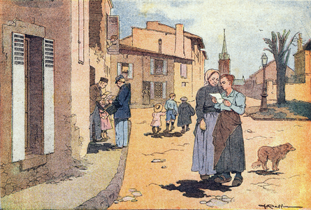 The mailman, in Imagier de l'enfance, c.1900 (engraving)