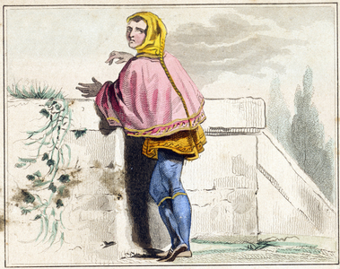 Medieval costume: portrait of Jean de Joinville (1225-1317) in 1248, c.1860 (steel engraving)