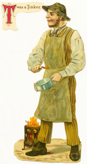 T was a tinker - Alphabetical Characters Sheet , c.1890 (chromolithograph)