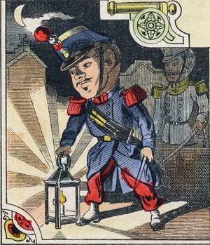 Officer round. Engraving in "Comic Military Alphabet". Fifth series. Epinal imaging. Pellerin and Cie, Printers, Epinal, late 19th century. 16 pages. Dim: 25x18,5cm
