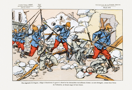 “Under the machine gun”” - Images of the Great War, before 1920 (lithograph)