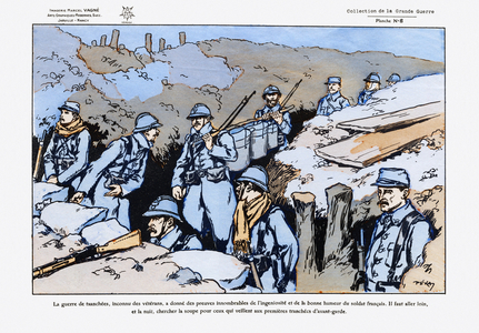 “Under the machine gun”” - Images of the Great War, before 1920 (lithograph)