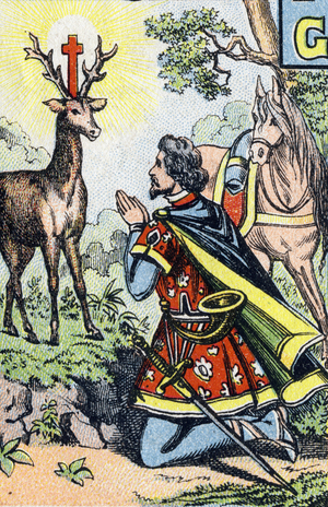 Saint Hubert. Engraving in "ABC Les Images en Alphabet". Epinal imaging. Pellerin and Cie, printer-publisher, Epinal, late 19th century, circa 1890. 10 pages. Dim: 19.5 x 13.5 cm