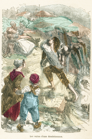 Capital letters Plate in “” Picturesque alphabet or New informative and picturesque alphabet””. Bookshop by Theodore Lefevre et Cie - 1892 - Coloured wood engravings. Dimensions: 27 x 17.5 cm.