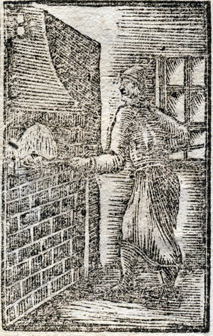 Letter B Boulanger. Engraving in “” Instructive abecedaire des arts et metiers”””. A work in which a child, while having fun, can learn about the most useful Arts to the Society. In Avignon, at Pierre Chaillot Jeune, printer-bookseller, Place du Palais, 1822. Sweetheart prints. 60 pages. Dim: 13,5x9cm. Private Collection