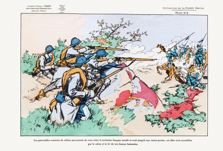 “Under the machine gun”” - Images of the Great War, before 1920 (lithograph)