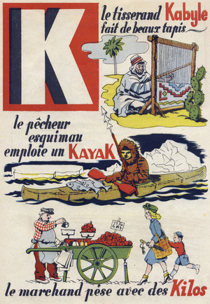 Alphabet primer "ABC des metiers", France, 1945 (print)