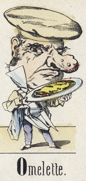 Letter O: Omelette. Alphabet of the Eastern Tale, c.1890 (Epinal print)