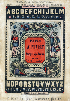 Cover of the Small Encyclopedic Alphabet, popular series. Epinal imaging, late 19th century