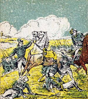 General Charles Antoine Desaix de Veygoux died (1768-1800) at the Battle of Marengo on 14 June 1800. Engraving in “Histoire de France””. Advertising Image Series