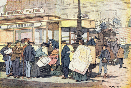 The tram, in Imagier de l'enfance, c.1900 (engraving)