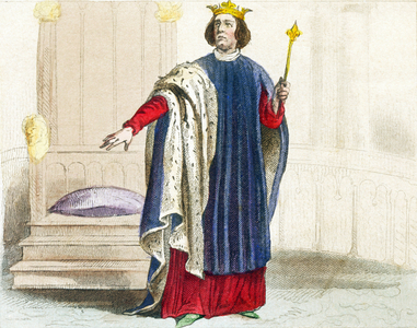 Medieval costume: portrait of Philip III of France, known as Philip the Hardi (1245-1285) in 1270, c.1860 (steel engraving)