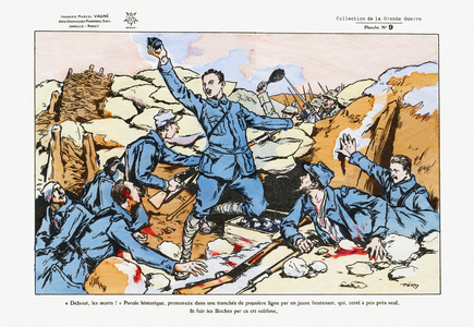 “Under the machine gun”” - Images of the Great War, before 1920 (lithograph)