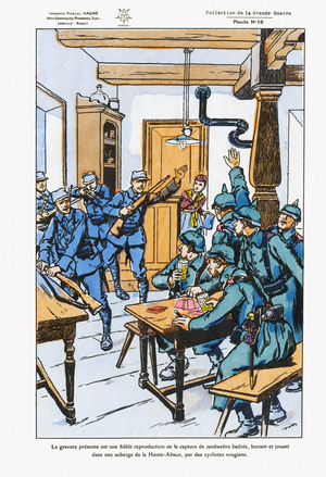 “Under the machine gun”” - Images of the Great War, before 1920 (lithograph)
