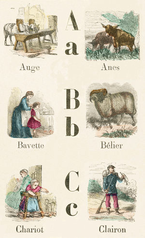 Capital letters Plate in  “Picturesque alphabet or New informative and picturesque alphabet”, 1892 (engraving)