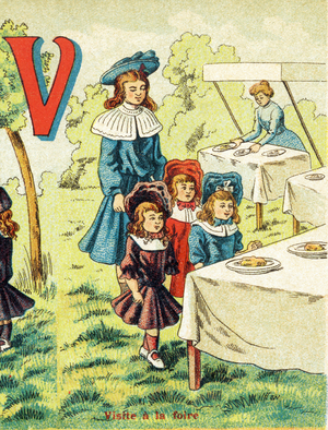 Illustration for "Alphabet de mes poupees", c.1900 (print)