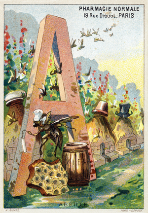 Letter A: Bee, Mr. Marinier's artistic alphabet, late 19th century (chromolithograph)
