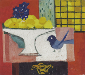 Still Life with Blue Bird, c.1945-50 (oil on hardboard)