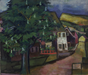 Untitled (red bridge), 1940 (oil on canvas)