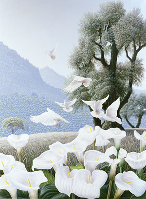 The Doves III (acrylic on linen)