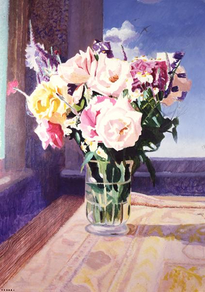 Roses in a glass vase