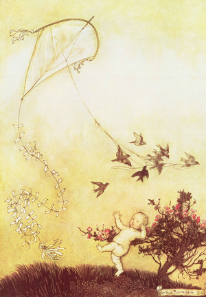 "Kite Flying in Kensington Gardens" from 'Peter Pan in Kensington Gardens' by J.M. Barrie, 1906