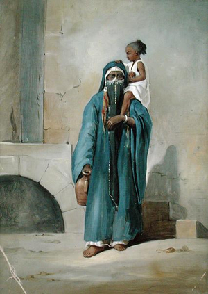 Veiled Egyptian Woman, mid-19th century (gouache on paper)