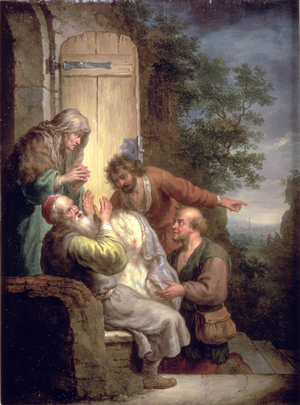 Jacob presented with Joseph's coat (oil on panel)