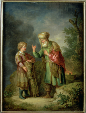 Abraham and Isaac (oil on panel)