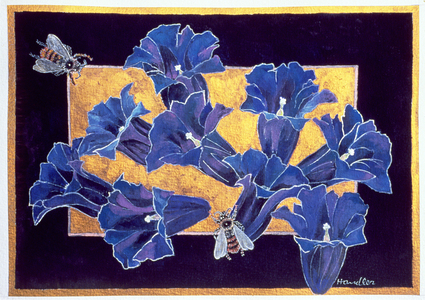 Gentian with Bees