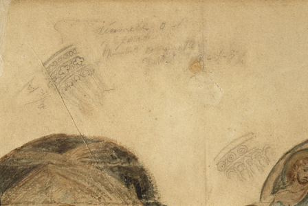 Study of the wall paintings at the Chapter House, 1801 (w/c on paper)