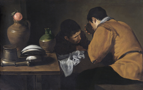 Two Young Men Eating At A Humble Table c.1618-20 (oil on canvas)