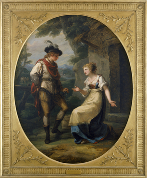 Gualtherius and Griselda (oil on canvas)