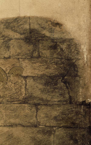 Study of the wall paintings at the Chapter House, 1801 (w/c on paper)