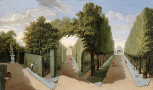 A View of the Patte d'oie with the Bagnio and the Domed Building, Chiswick House (oil on canvas)