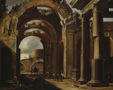 Classical Ruins (oil on canvas)
