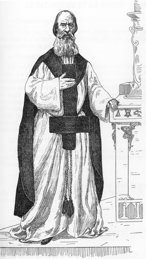 Portrait of Pierre Eugene Ventras (1807-1875) (Pierre-Michel-Elijah) worker pretending to be the reincarnation of the prophete Elie Drawing by Henry de Malvost from “Satanism and Magic”” by Jules Bois 1895 Private collection