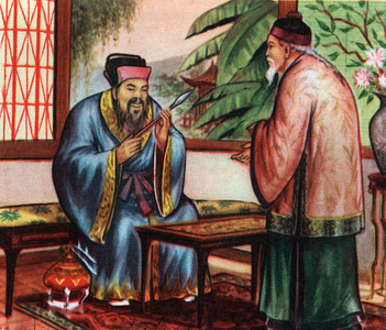 Chinese philosopher Confucius (or Kong Fu Zi or KongZi) (551-479 BC), consults for his knowledge of ancient civilizations - Confucius (551-479 BC), Chinese philosopher, consulted for his knowledge of ancient civilizations - Private collection
