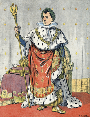 Portrait of Emperor Napoleon I (1769-1821) Illustration by Raymond de Neziere in “” Our-Glory-Nationals”” 1920 Private Collection