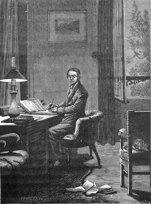 Portrait of Emile Littre (1801-1881), French philologist, doctor and politician. 19th century (engraving)
