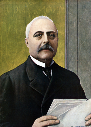 Portrait of Italian politician Antonio Salandra (1853-1931) Illustration by Tancredi Scarpelli (1866-1937) from “Storia d'Italia” (History of Italy) by Paolo Giudici, 1930 Private collection
