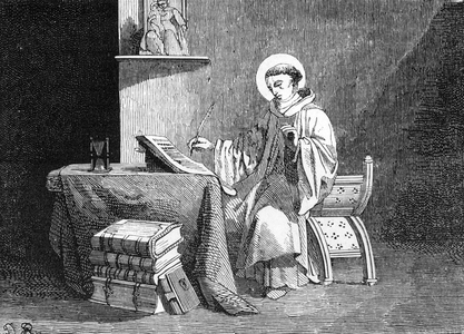 Representation of Saint Bernard of Clairvaux (1090-1153) (Bernard of Clairvaux) Engraving 19th century Private collection