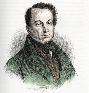 Portrait of Francois Magendie (1783-1855), french physiologist, considered a pioneer of experimental physiology. 19th century (engraving)