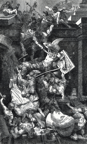 Ancient Rome: Plundering of Rome by the Vandals, on 2nd June 455) Engraving from “History of the world” by Ridpath 1885 Private collection