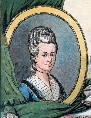 Portrait of Suzanne Curchod, Swiss writer, 1887 (engraving)