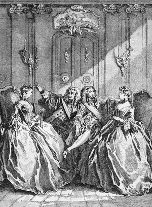 The Affected Young Ladies, 1896 (engraving)