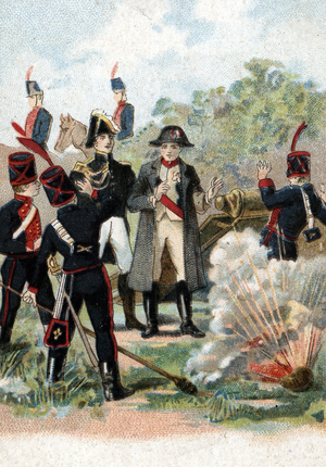Napoleon I at the Battle of Montereau on 28/12/1814 (chromo)