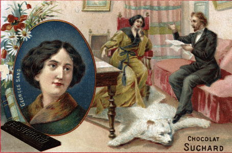 Alfred de Musset and george Sand, c.1890 (chromolithograph)